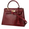 Borsa Hermès  Kelly 28 cm in coccodrillo marino rosso Braise - 00pp thumbnail