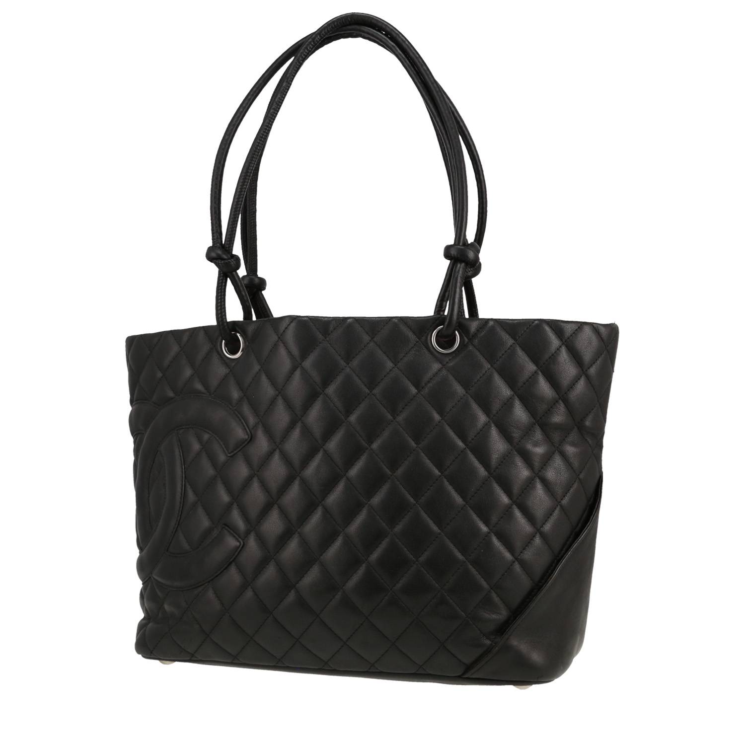 Cambon Handbag In Black Quilted Leather
