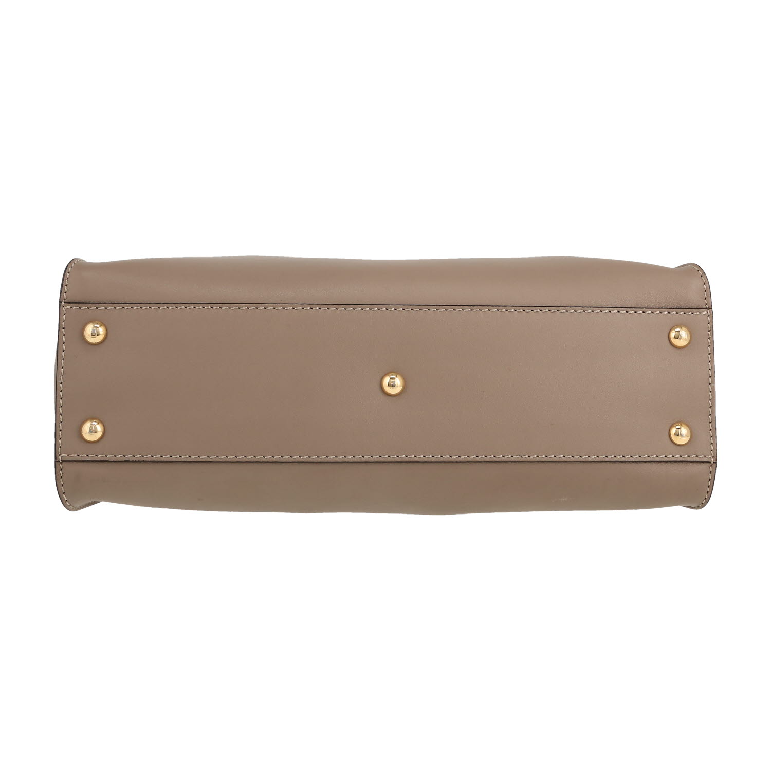 Sac bandoulière Fendi  Peekaboo ISeeU moyen modèle  en cuir taupe - Detail D1