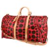 Bolsa de viaje Louis Vuitton  Keepall Editions Limitées en lona Monogram marrón y roja y cuero natural - 00pp thumbnail