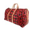 Louis Vuitton  Keepall Editions Limitées travel bag  in brown and red monogram canvas  and natural leather - Detail D2 thumbnail