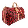 Louis Vuitton  Keepall Editions Limitées travel bag  in brown and red monogram canvas  and natural leather - Detail D3 thumbnail