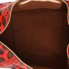 Sac de voyage Louis Vuitton  Keepall Editions Limitées en toile monogram marron et rouge et cuir naturel - Detail D7 thumbnail