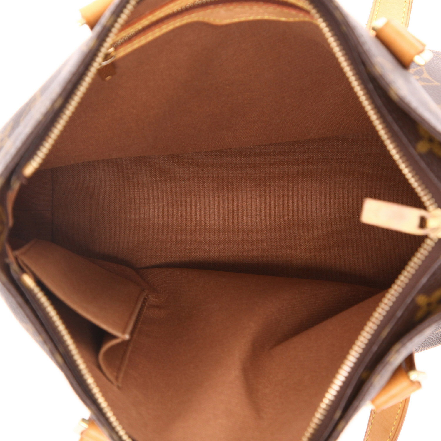 Shopping bag Louis Vuitton  Piano in tela monogram cerata e pelle naturale - Detail D3