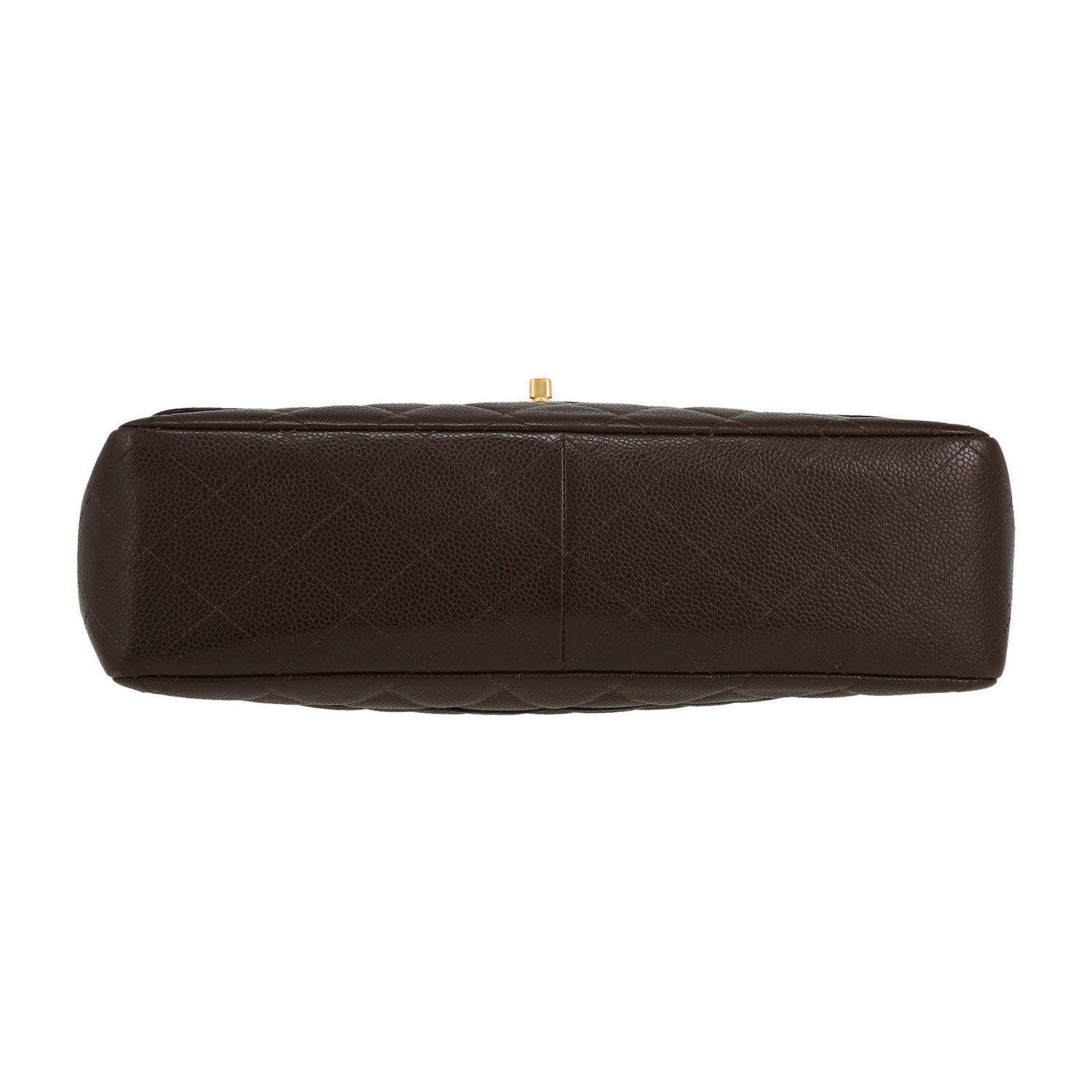 Sac à main Chanel  Timeless Jumbo en cuir grainé matelassé marron - Detail D1