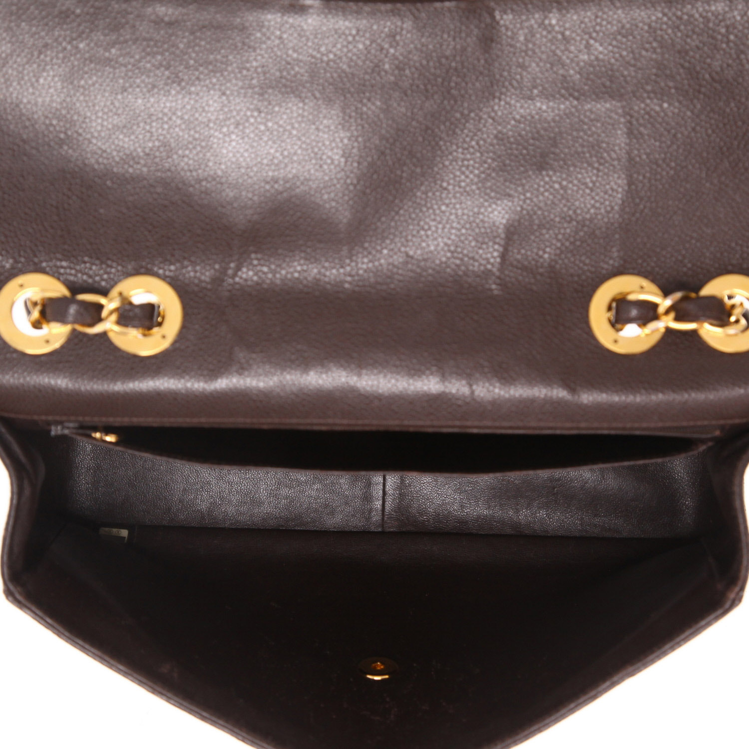 Sac à main Chanel  Timeless Jumbo en cuir grainé matelassé marron - Detail D3