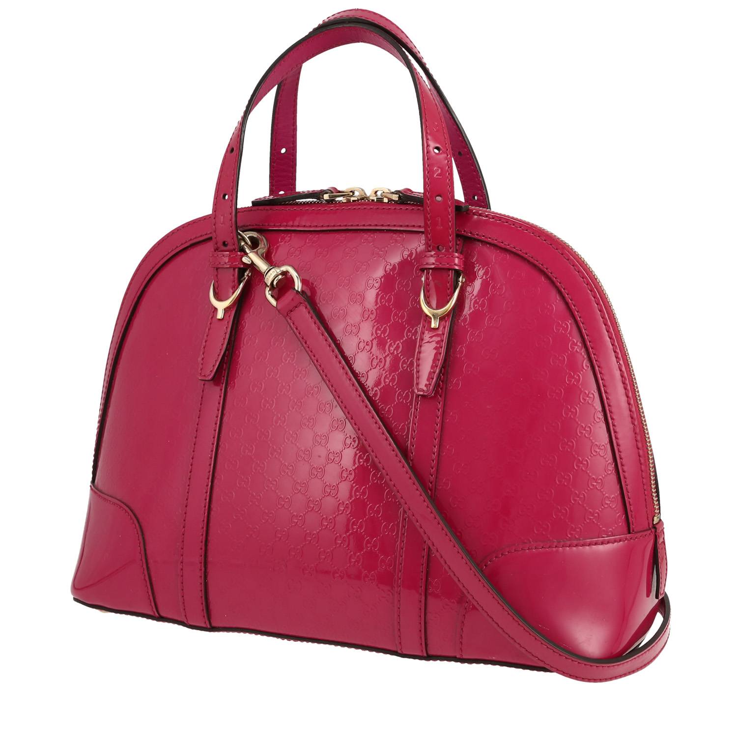 Microguccissima Handbag In Pink Patent Leather