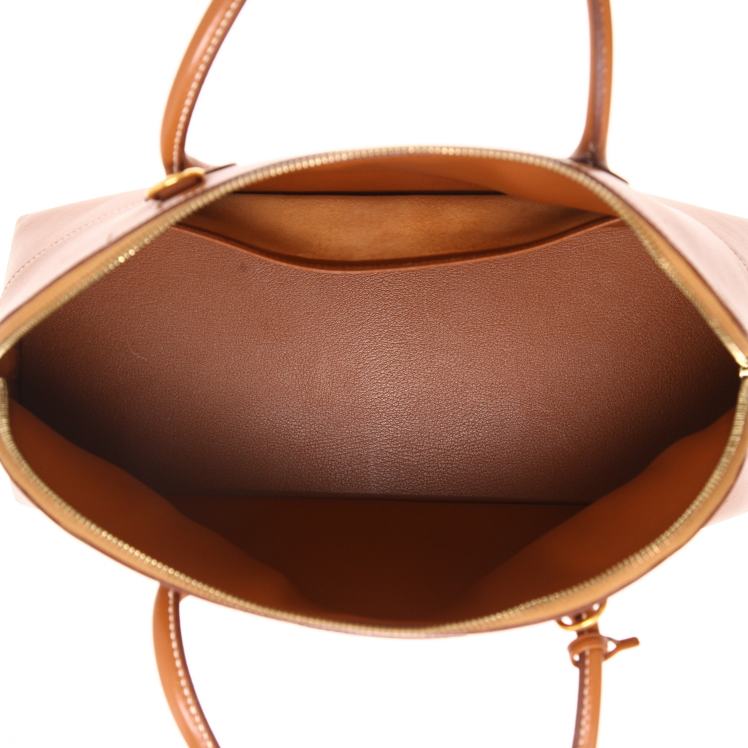 Hermès  Macpherson handbag  in gold leather - Detail D3