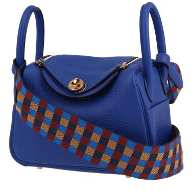 Sac à main Hermès  Lindy mini  en cuir togo Bleu Saphir