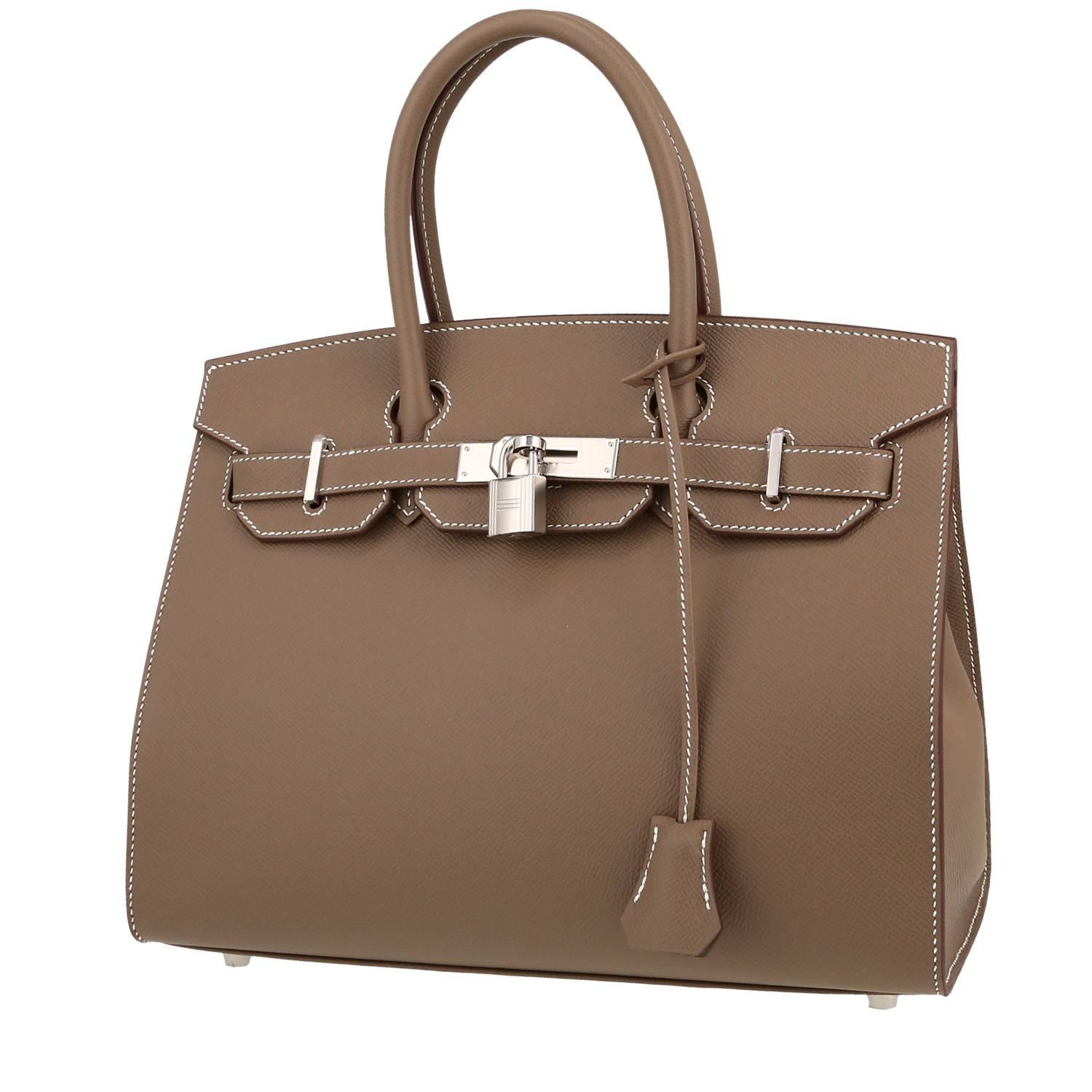Birkin 30 cm Handbag In Etoupe Epsom Leather
