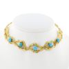 Chaumet   1970's necklace in yellow gold and turquoises - 360 thumbnail