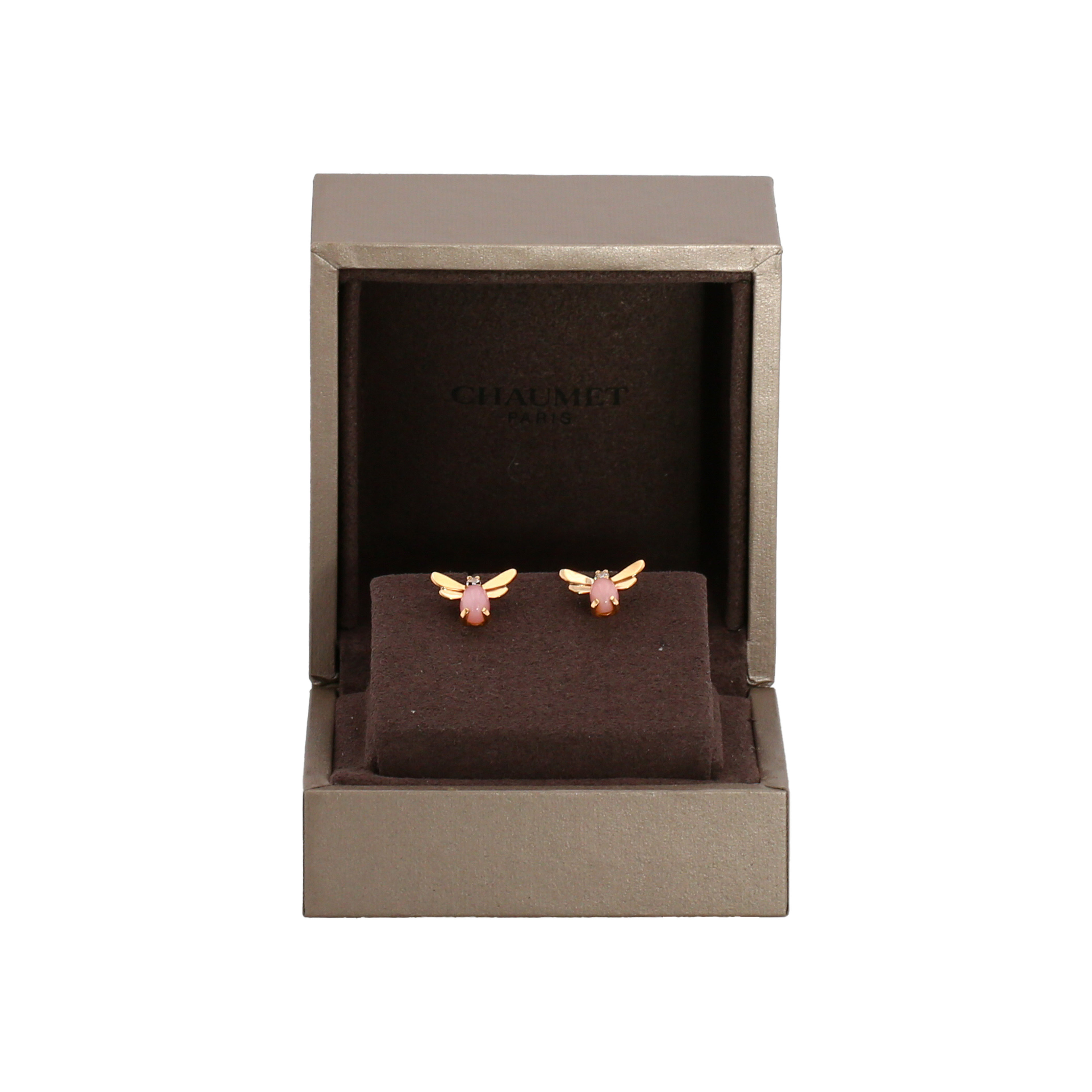 Pendientes Chaumet Attrape Moi Si Tu M'Aimes de oro rosa, ópalo y diamantes - Detail D2