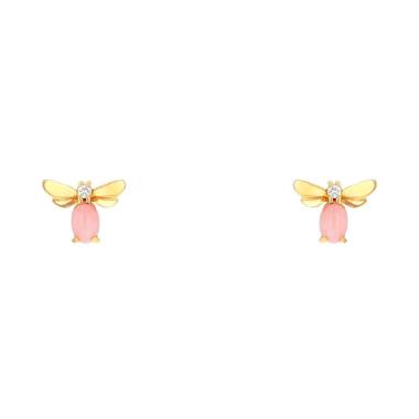 Paire de boucles d'oreilles Chaumet Attrape Moi Si Tu M'Aimes en or rose, opale et diamants
