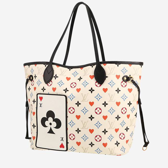 Louis Vuitton  Neverfull "Game on" limited edition medium model  shopping bag  multicolor  monogram canvas  and black leather