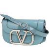 Bolso bandolera Valentino Garavani  Locò en charol azul - 00pp thumbnail