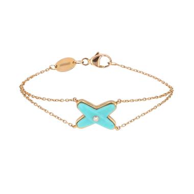 Brazalete Chaumet Jeux de Liens de oro rosa, turquesa y diamante