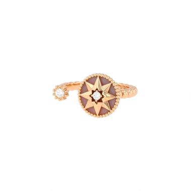 Anello aperto Dior Rose des vents in oro rosa, opale e diamanti