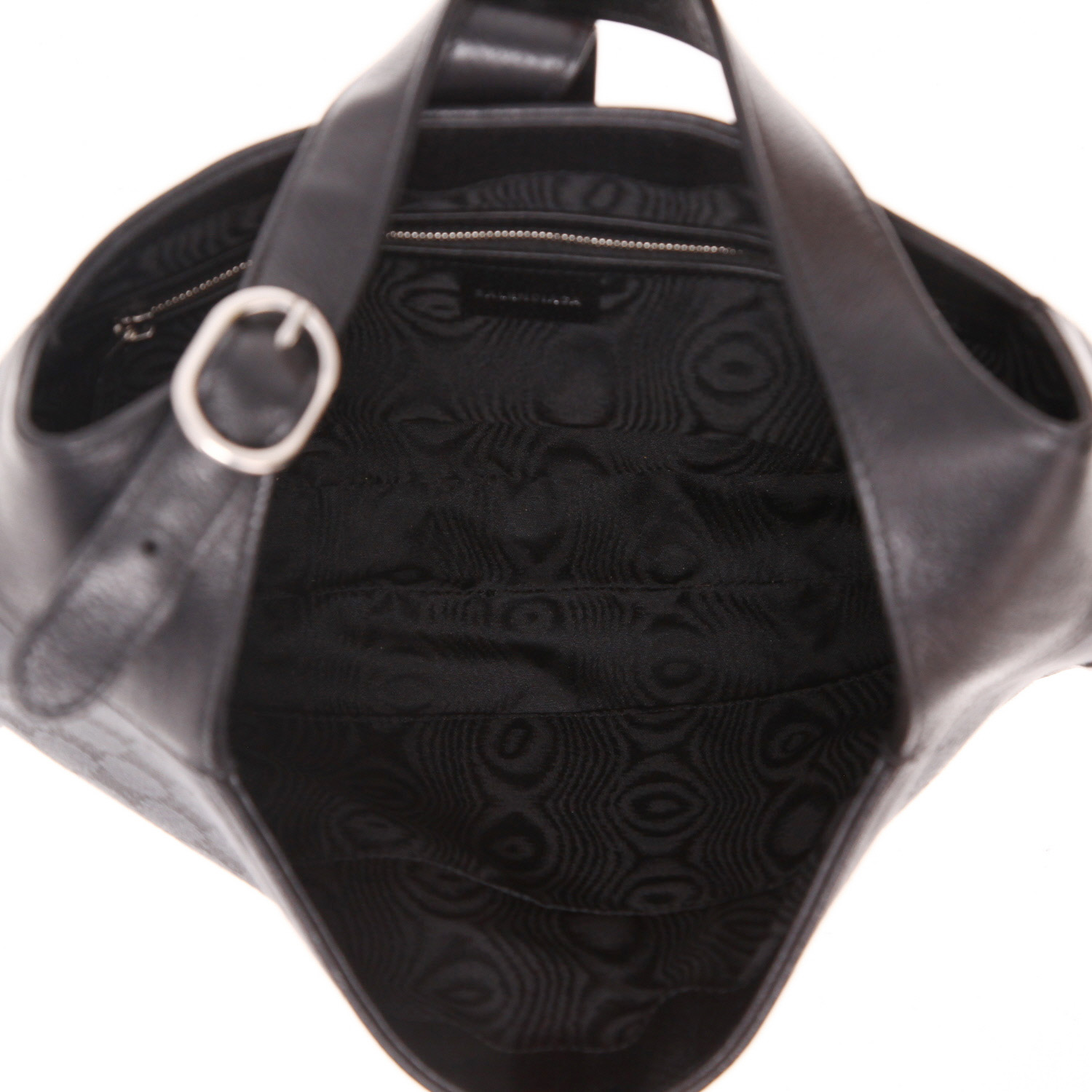 Borsa Balenciaga x Gucci Jackie in tela monogram grigia e pelle nera - Detail D3