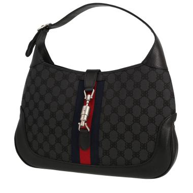 Sac à main Edition limitée Balenciaga x Gucci Jackie en toile monogram grise et cuir noir