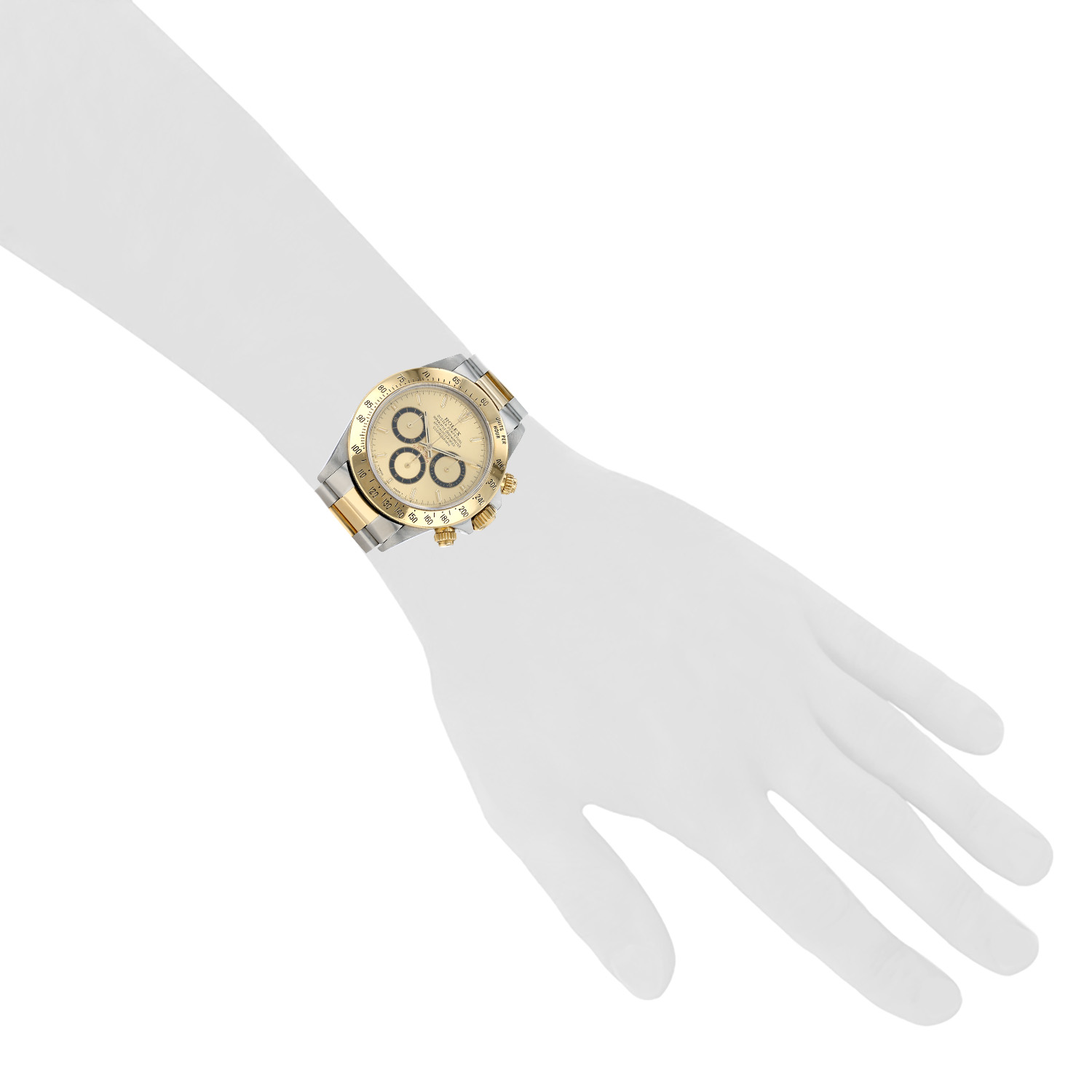 Rolex Daytona Automatique  in gold and stainless steel Ref: Rolex - 16523  Circa 1990 - Detail D1