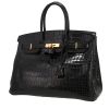 Bolso de mano Hermès  Birkin 35 cm en cocodrilo porosus negro - 00pp thumbnail