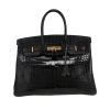 Bolso de mano Hermès  Birkin 35 cm en cocodrilo porosus negro - 360 thumbnail