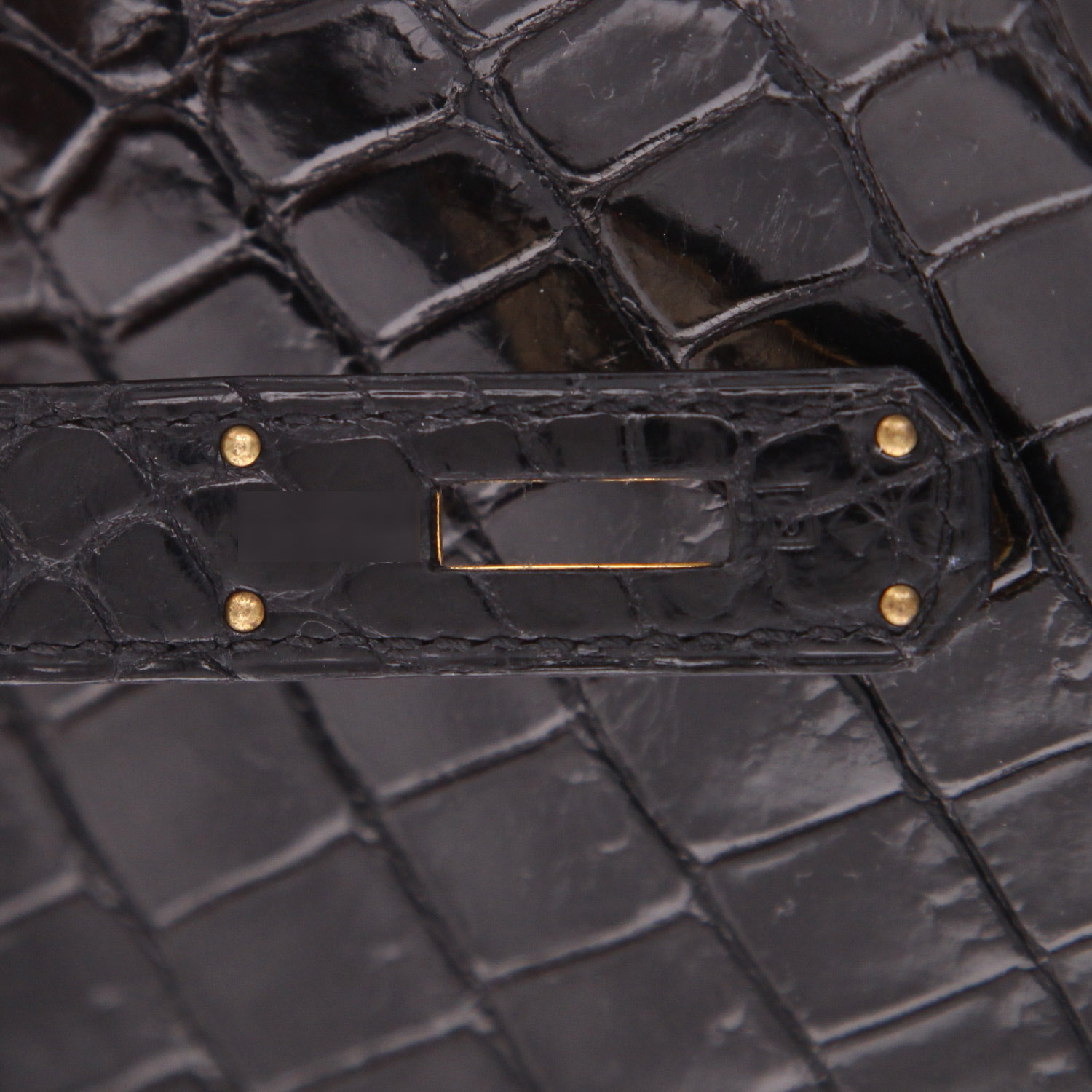 Sac à main Hermès  Birkin 35 cm en crocodile porosus noir - Detail D4