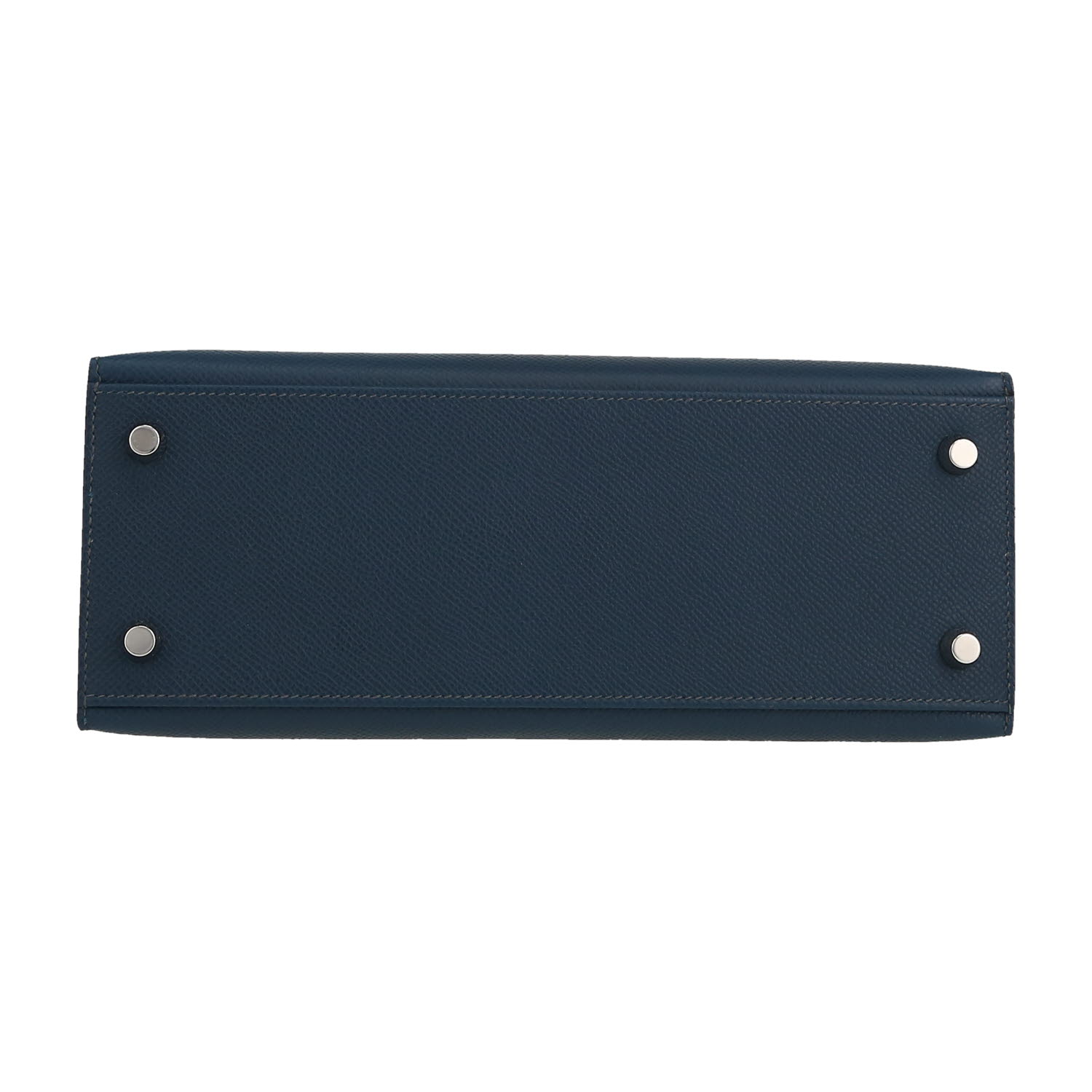 Bolso de mano Hermès  Kelly 25 cm en cuero epsom Bleu de Prusse - Detail D1