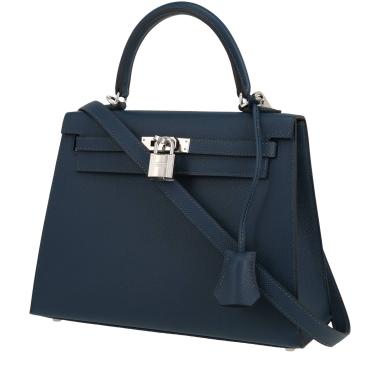 Borsa Hermès  Kelly 25 cm in pelle Epsom Bleu de Prusse
