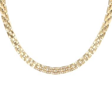 Articulated Cartier Maillon Panthère necklace in yellow gold and diamonds