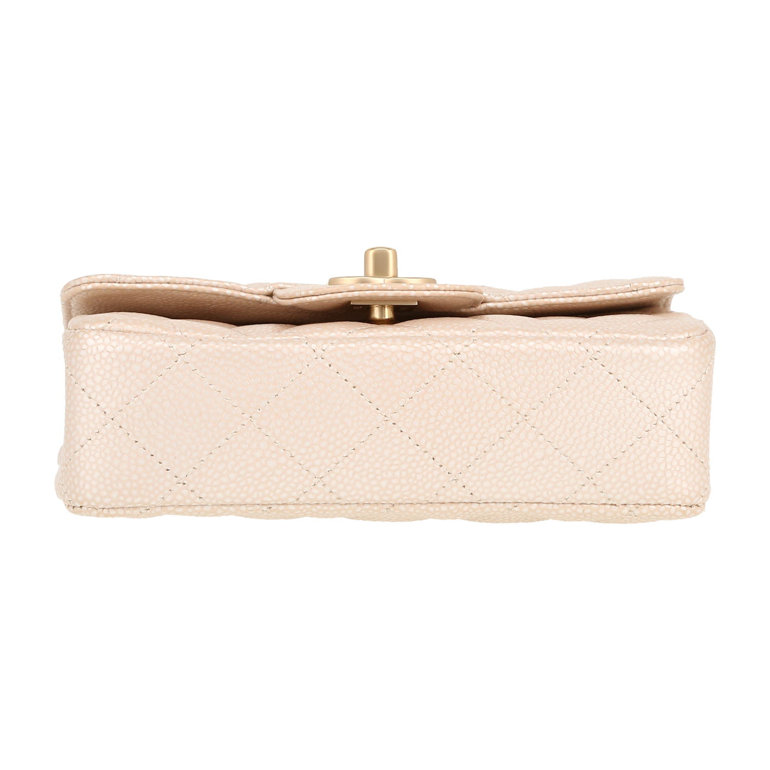Borsa a tracolla Chanel  Timeless Mini in pelle martellata e trapuntata beige - Detail D1