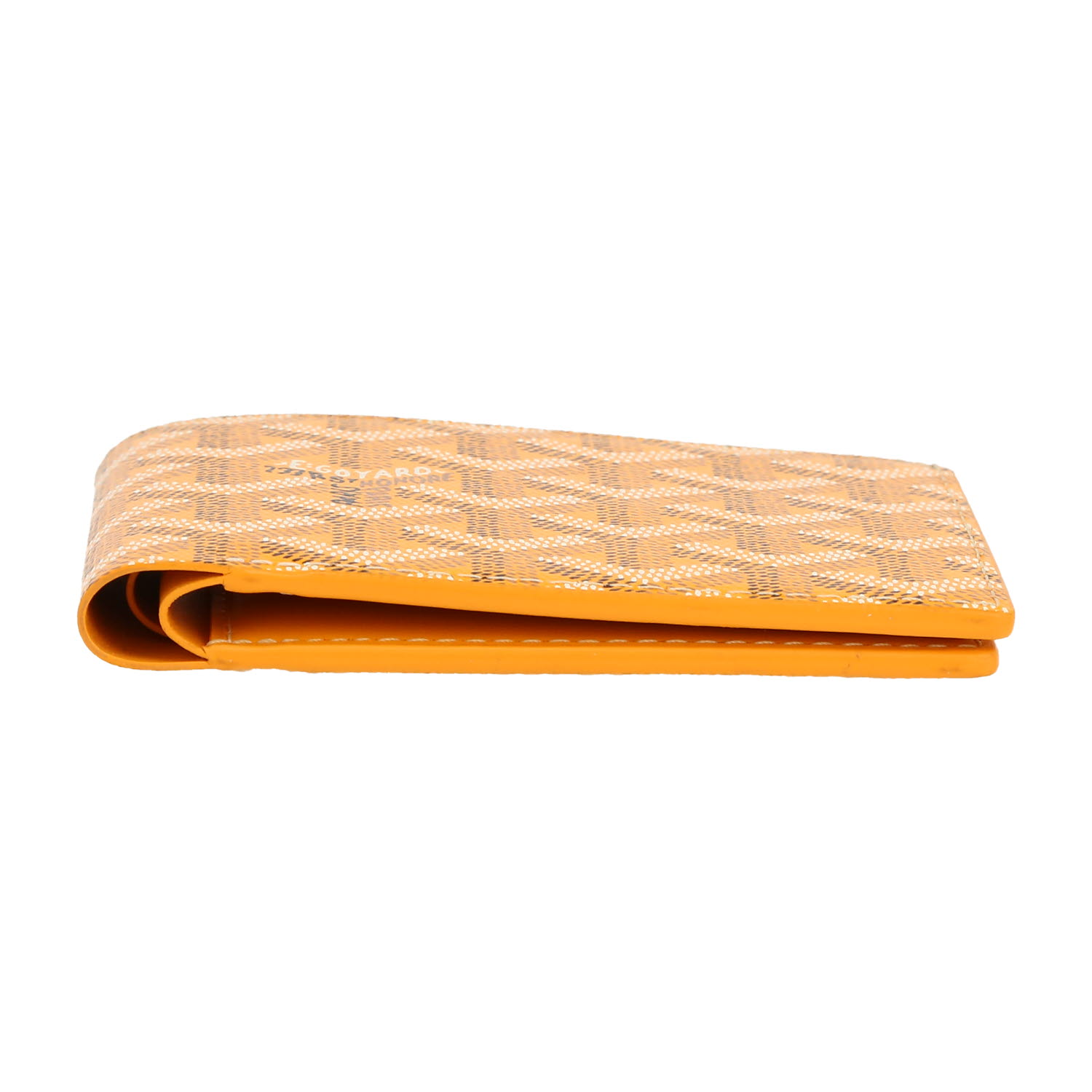 Goyard   wallet  in yellow Goyard canvas  and yellow leather - Detail D1