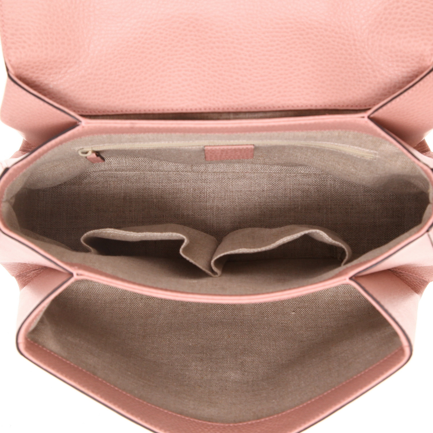 Sac bandoulière Gucci  Interlocking G en cuir grainé rose - Detail D3