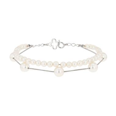 Bracciale Tasaki  in oro bianco e perle coltivate