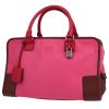 Borsa Loewe  Amazona in pelle tricolore rosa bordeaux e rossa - 00pp thumbnail