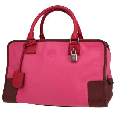 Borsa Loewe  Amazona in pelle tricolore rosa bordeaux e rossa