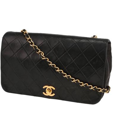 Sac porté épaule ou main Chanel  Mademoiselle en cuir matelassé noir