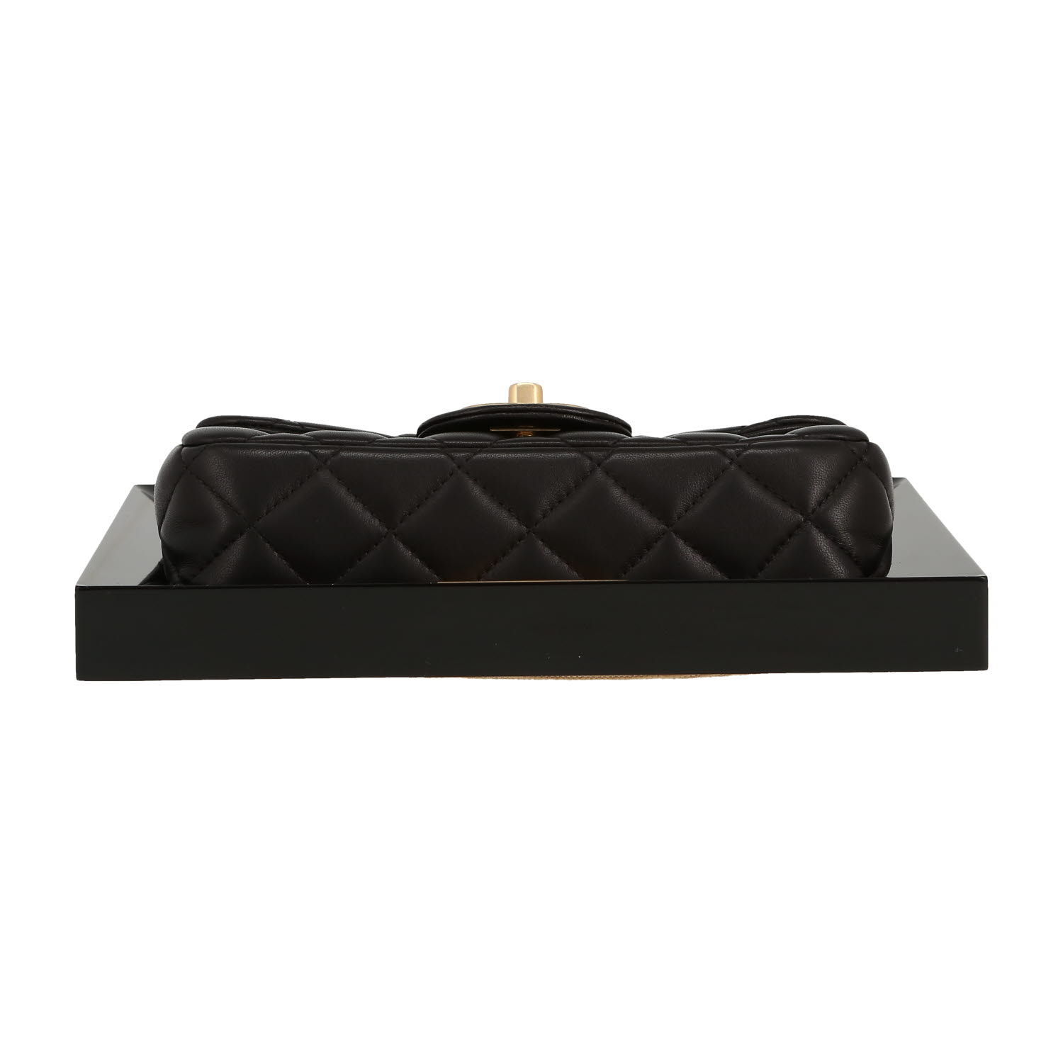 Chanel Timeless limited edition Frame handbag  in black quilted leather  and black plexiglas - Detail D1