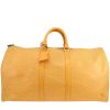 Sac de voyage Louis Vuitton  Keepall 55 en cuir épi jaune et cuir jaune - Detail D1 thumbnail