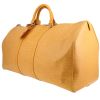 Louis Vuitton  Keepall 55 travel bag  in yellow epi leather  and yellow leather - Detail D2 thumbnail