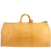 Bolsa de viaje Louis Vuitton  Keepall 55 en cuero Epi amarillo y cuero amarillo - Detail D5 thumbnail