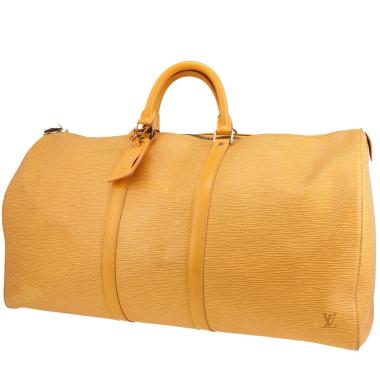 Sac de voyage Louis Vuitton  Keepall 55 en cuir épi jaune et cuir jaune