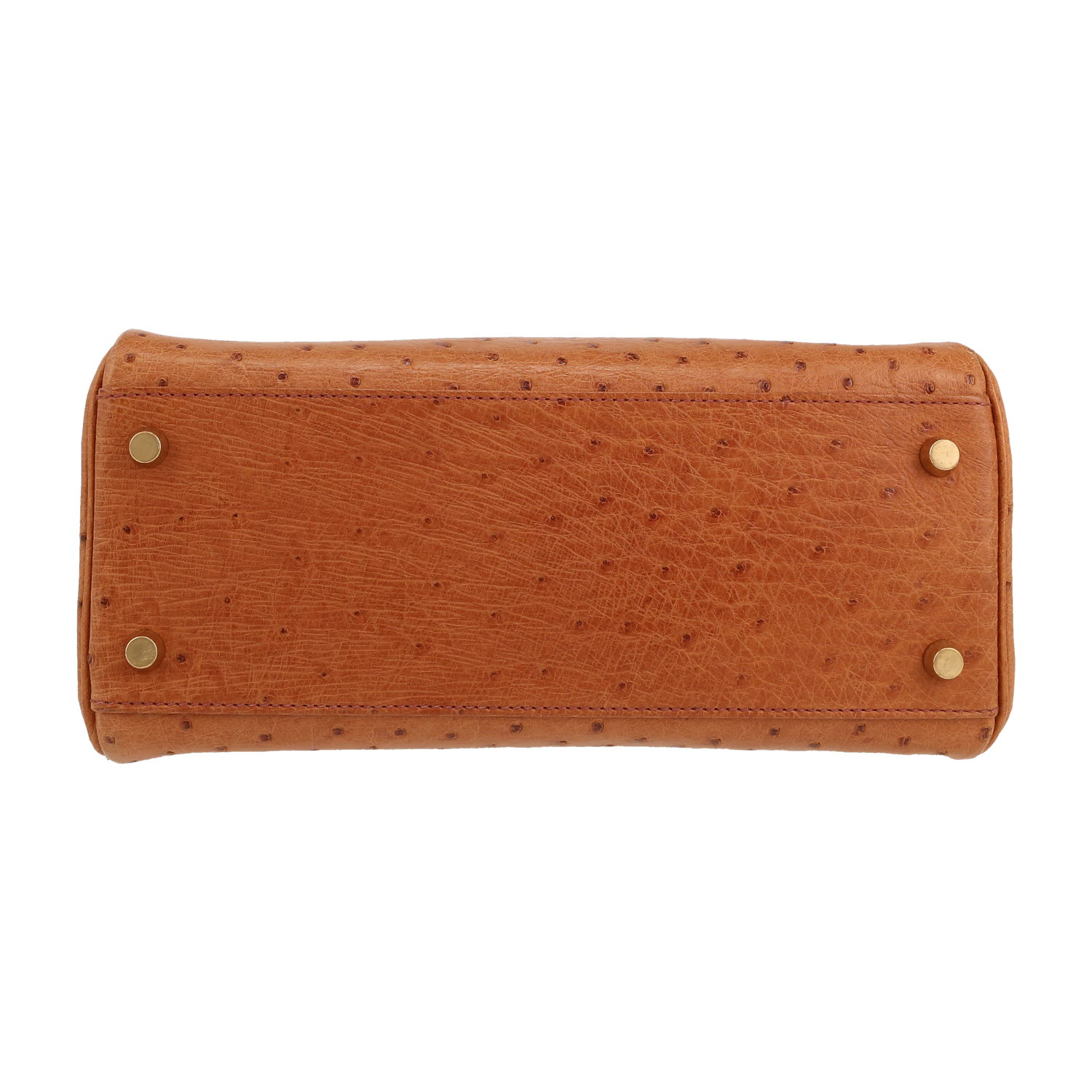 Sac bandoulière Hermès  Kelly Sport en autruche gold - Detail D1