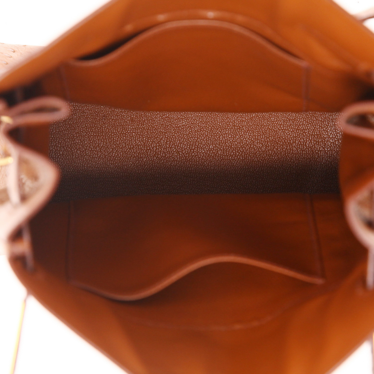Bolso bandolera Hermès  Kelly Sport en avestruz color oro - Detail D3