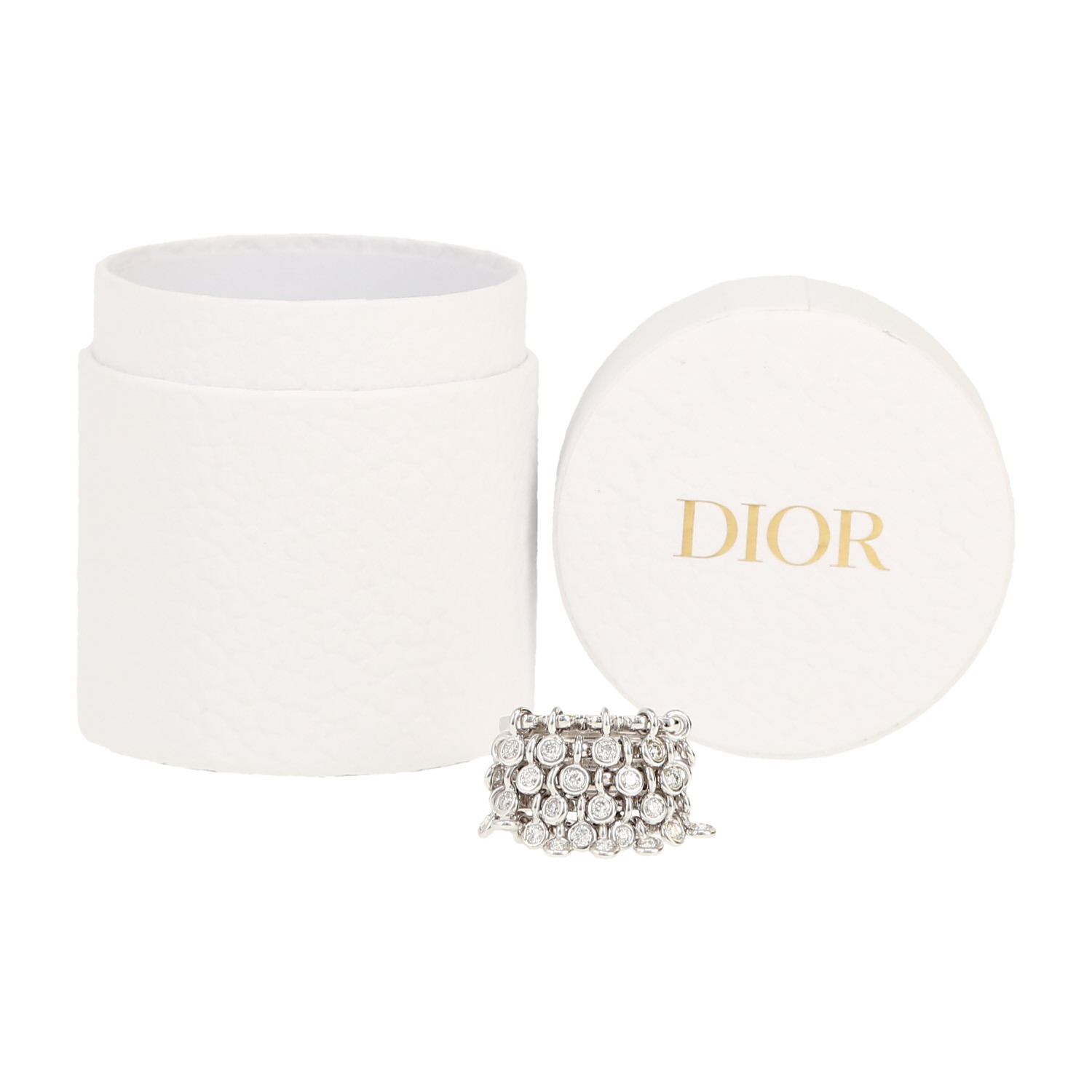 Anello Dior Coquine modello grande in oro bianco e diamanti - Detail D2