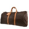 Sac de voyage Louis Vuitton  Keepall 60 en toile monogram marron et cuir naturel - 00pp thumbnail