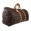 Sac de voyage Louis Vuitton  Keepall 60 en toile monogram marron et cuir naturel - Detail D3 thumbnail