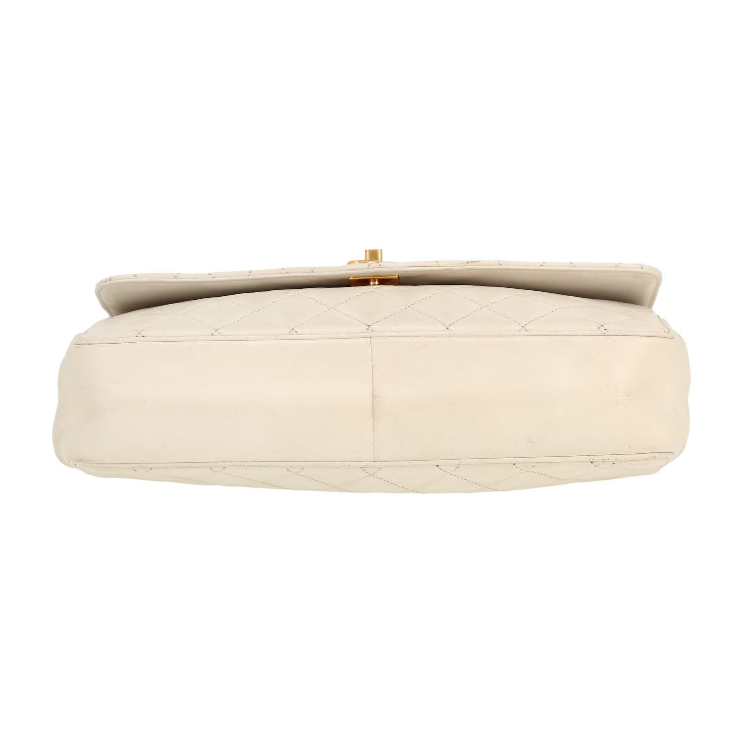 Sac à main Chanel  Vintage en cuir matelassé crème - Detail D1