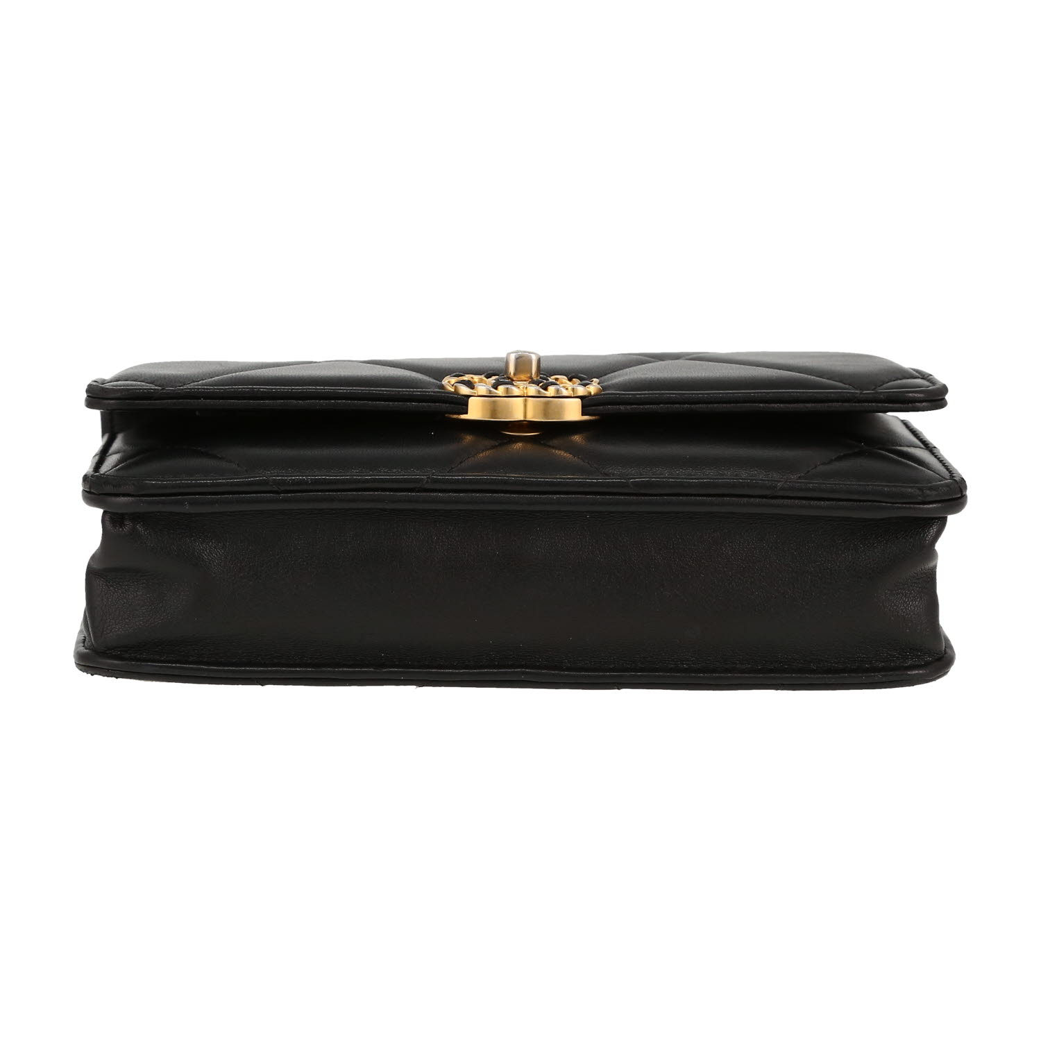 Borsa a tracolla Chanel  Wallet on Chain 19 in pelle trapuntata nera - Detail D1