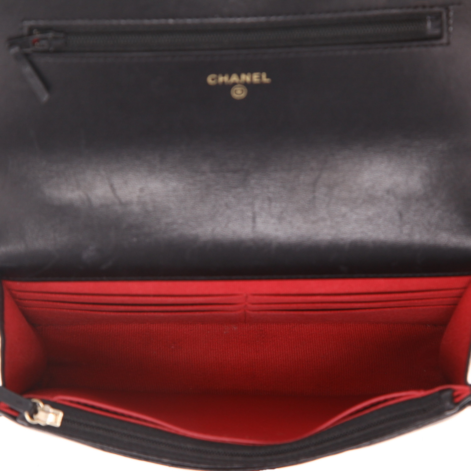 Bolso bandolera Chanel  Wallet on Chain 19 en cuero acolchado negro - Detail D3